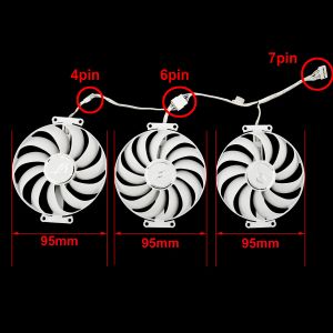 Pedler Yeni 95mm Beyaz CF1010U12S ASUS AMD ROG STRIX GEFORCE RTX 3070 3080 3090 V2 Baskı Grafik Kartı