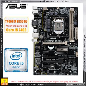 Anakartlar Asus Trooper B150 D3+ I57400 CPU LGA 1151 Anakart Kiti DDR4 Intel B150 32GB PCIE 3.0 PCIE 3.0 Mikro ATX I36100 CPUS için
