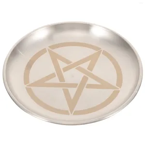 Candle Holders Tea Light Silver Decor Ritual Plate Delicate Candlestick Storage Pentacle Candleholder