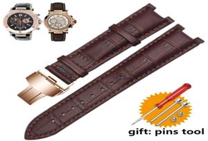 Watch Bands Gnuine Leather Uhrband für Armband 2213mm 2011mm gesprungener Gurt mit Edelstahl -Schmetterlingsschnalle Band6553706