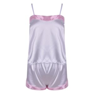 Pijama de cetim Sexy Pijama Nightie Sleepwear Roupas de casa Tops de pijamas de seda feminina