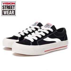 Boots Vision Street Wear x Odd Astley Pro Classics Black Skateboarding Shoes Men Retro Retro Low Top Sude Canvas Shoe Contakers Skate