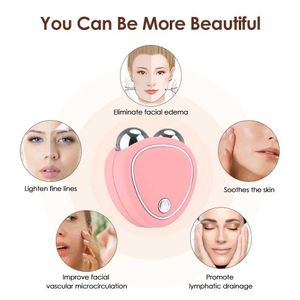 Ansiktsmassager Portable Electric Lift Roller EMS Microcourrent Sonic Vibration Facial Lifting Skin Draw Massage Beauty Devices 240410