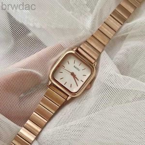 Kvinnors klockor märke kvinnor rostfritt stål rem kvarts titta på fyrkantig dial mode armbandsur reloj mujer montre femme dropshipping 240409