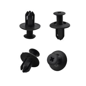 100st 8mm Auto Fastener Clip Plastic Clips Ta bort Hållt nitar för bilar Fäst Bumper Dörr Trim Montering Demontering Bilverktyg