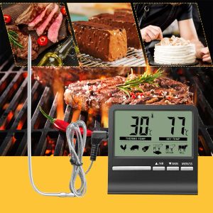 Digital Kitchen Food Thermometer Probe Meter Cooking Alarm Timer For Kitchen BBQ Water Milk Oil Liquid Oven Oven Thermometer