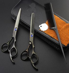 Scissor de 6 polegadas de cabeleireiro com tesoura de desbaste de corte com o equipamento de salão de salão de cisalhamento profissional de pente para barbas para barber4875290