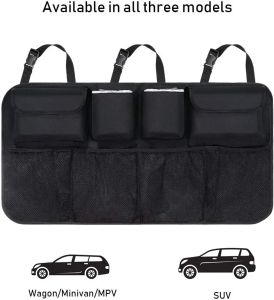 Car Boot Organiser Waterproof Kick Mats Car Organiser Seat Back Protectors, Multi-Pocket Children's Travel Storage