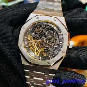 Popular AP Wrist Watch Royal Oak Series 15407ST Precision Steel Hollow Double Swinging Mens Fashion Leisure Business Sports Machinery Watch