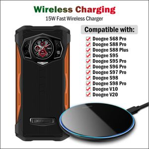 Chargers 15W Fast Qi Беспроводное зарядное устройство для Doogee S89 S90 S95 S96 S97 S98 Pro S88 Plus V10 V20 5G Беспроводная зарядная наклад