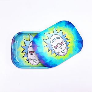 NEW Cartoon rolling trays smoking accessories 18 x 14cm metal dab roll trays tobacco brass plate Herb With Magnetic Lid grinders