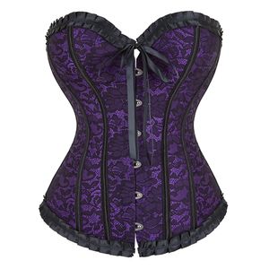 Corsetti Bustiers Top Corselet in pizzo sexy Plus size Donne floreali erotiche Corset Corselet Overbust Lingerie Vintage