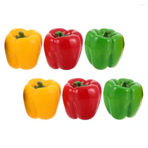 Украшение вечеринки 6 ПК Смоделировать овощной модель зеленый перец поддельный сладкий перец имитация Имитация искусственного ложного декора