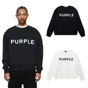 Designer Hoodies Fashion Men's Sweatshirts Streetwear Trend Brand Purple Classic Letter Printing Top Quality Terry Löst mångsidig rund halströja Män kvinnor 684