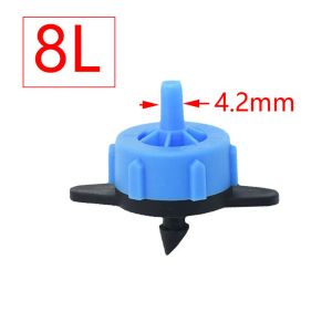 50pcs Pressure Compensating Dripper 2L/4L/8L Steady Flow Dripper With 2/4-Way Cross Connector Agriculture Drip Water Irrigation