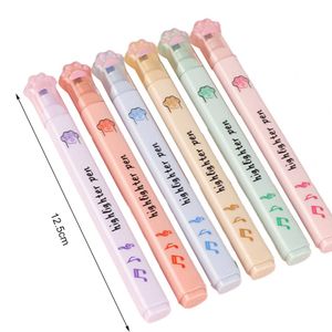 6pcs hilfreiche Highlighter Stifte bequeme Grip Zeichnung nicht rutschfeste Farben Graffiti-Stifte