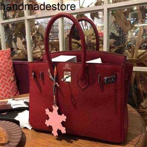 Leather Bk Handbag Womens Bag 35 30 Picotin 18 22 Bordeaux Red Togo Size 253035 Gold Buckle and Silver