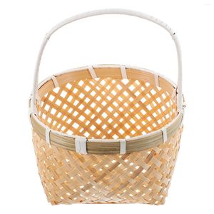 Dinnerware Define Bamboo Small Basket Storage Party Picnic Picnic Cestas de vegetais feitas à mão para presentes