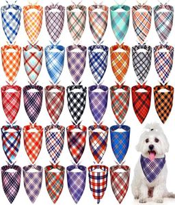 30 Pcs Dog Bandana Plaid Pet Bandana Bib Scarf Adjustable Washable Dog Triangle Scarf For Small to Medium Dog Puppy Cat29443111329788