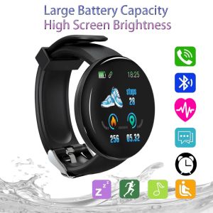 Saatler D18 Smartwatch Erkekler İçin Su Geçirmez Kadın Çocuklar Akıllı İzle Bluetooth Fitness Tracker IOS Android için Spor Bileklik