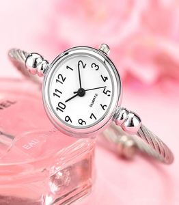 Enkel silverklocka kvinnor elegant liten urtavla armband klocka för kvinna mode kvinnlig klocka retro damer handledsklockor gåva2637322