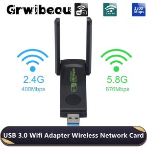 USB WiFi Adapter WiFi5 Dual Band 5G&2.4G USB WiFi Network Card Dongle for Desktop Laptop Wifi Antenna USB Ethernet Network Card