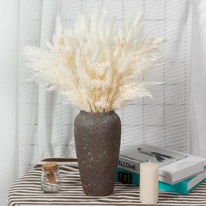 Dekorativa blommor naturliga fluffiga torkade pampas gräsdekor för bröllop bohemisk hemdekoration jultillbehör Bouquet Dekoration