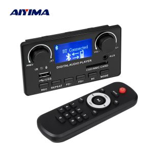 Amplificador aiyima 12V mp3 bluetooth decodificador placa lcd Lyrics Display decodificador wma wav flac apee gravação fm decodificação USB para amplificador de áudio