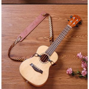 Ukulele Nylon Leather Strap com gancho havaiano ukelele ombro cinto para concertos Soprano tenor ukulele acessório- Para acessório havaiano de ukulele