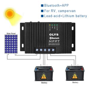 10A/12A/25A MPPT Solar Charge Controller Bluetooth Conect LCD Display Solar Panel Charge Regulator Dual Battery Charging For RV