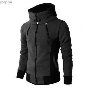 Men's Jackets 023 New mens hoodie mens casual hoodie with zippered pockets full zippered long sleeved sports hooded jacketL2404L2404