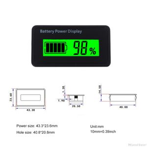 12 V 24 V 48 V Digital Batteriekapazität Display Universal LCD-Auto-Motorrad-Blei-Säure-Lithium-Batterie-Monitor Voltmeter A07 21