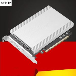 Karten PCIE 4.0 x16 bis 4port M.2 NVME Adapter Expansion Card Riser 250g für 2230 2242 2260 2280 NGFF NVME SSD Bifurcation Raid -Funktion