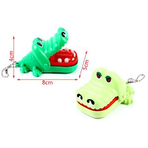 1pc Creative Small Crocodile Mouth Dentist Bite Finger Game Gags Toy with Keychain Toys Animal Crossing