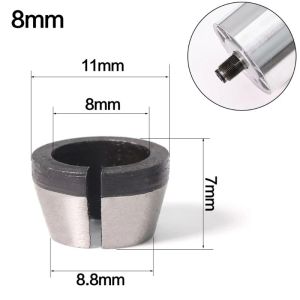 6mm 6.35mm 8mm Collet Chuck Adapter Gravering Trimmaskin Electric Router High