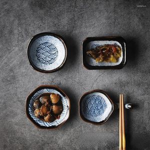 Тарелка японское ретро -соус керамический приправа для блюд для блюд для блюд с боковой блюда домашнее ресторан кухонный обеденный посуда