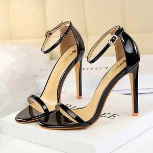 Dress Shoes Womens 8cm 11cm high heels fetish sandals gladiator platform strap smooth leather pump womens nude low boots party shoes H240409 TLU0