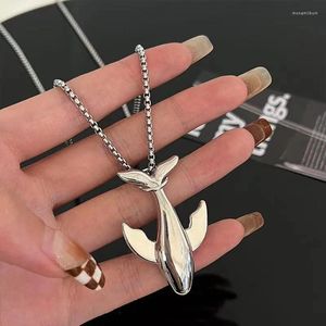 Pendant Necklaces Fashion Trend Stainless Steel Whale Necklace For Men Exquisite High-end Design Small Cold Wind Long Sweater Chain