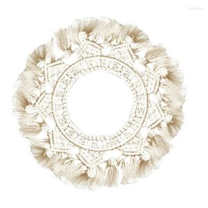 Audio SV-Boho Macrame Wall Wall Impiccing Mirror Mirror Tassel Fatto a mano Arazzo