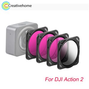 Kameralar Startrc CPL + ND16 + ND32 + ND64 DJI Action 2 Spor Kamera Aksesuarları için Lens Filtresi Gelişmiş Filtre