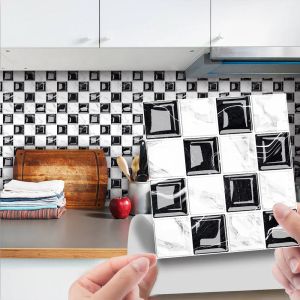 10st DIY Vattentät självhäftande klistermärken 3D Crystal Tile Stickers Cabinet Reflective Kitchen Living Room Decals San Valentin