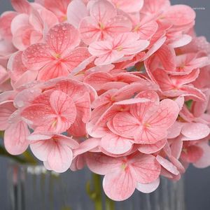 Dekorativa blommor 10st 3D Feel LaTex Film Hydrangea Real Touch Artificial Home Decoration Bridal Bouquet Wedding Party Florals