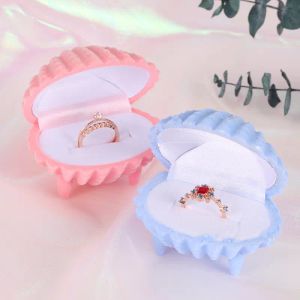 Velvet Jewelry Box Box a forma di guscio Feeding Box Organizer Organizzatore Display Packaging Case Holard Accessori 4 Colori