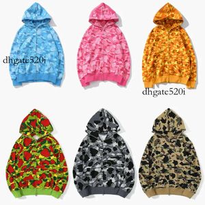 Hai Hoodie Bapestar Hoodie Männer Hoodies Designer Designer Herren Hoodies Männer Frauen Hai Full Reißverschluss Dye Hoodie Jacket Color Grid Camo Swea 623