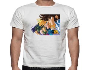 Seiya famoso desenho animado retro anime logotipo masculino de camiseta branca de boa qualidade tees streetwear8664491