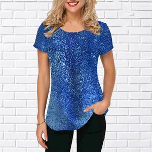 Frauenblusen Kurzarm Casual Hemd für Frauen Krawatten-Fauler Streetwear 3D-Druckpullover Tops Sommer Lose übergroße Damen Damen