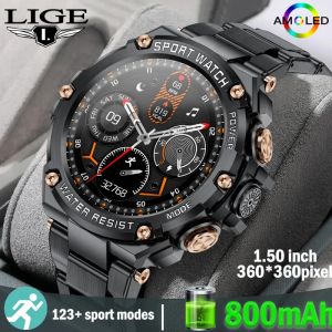 Watches LIGE 800mA Battery Watch For Xiaomi Android IOS Smart Watch Men Outdoor Sports Waterproof Smartwatch Blood Oxygen Bluetooth Call