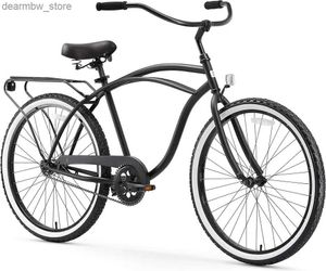 Велосипеды Sixthreezero вокруг блока Mens Beach Cruiser Bizer Sep Speed Speed STEP-TORGH TOURING HYBRID GICYC с задней стойкой L48