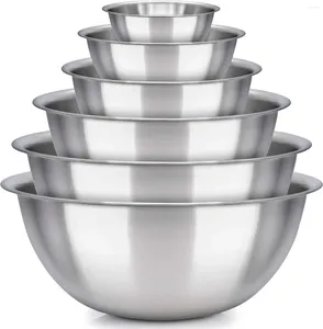 Bowls Mixing Set - 5-Piece Easy-Grip Stainless Steel For Baking Cooking Salad & Prep Metal Nesting