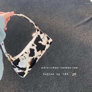 Bag TrendyGal Milky Cow Pattern Baguette Fashion Women Shoulder Bags Female Artificial Leather Top Handle Handbag Spring 2024 Trend